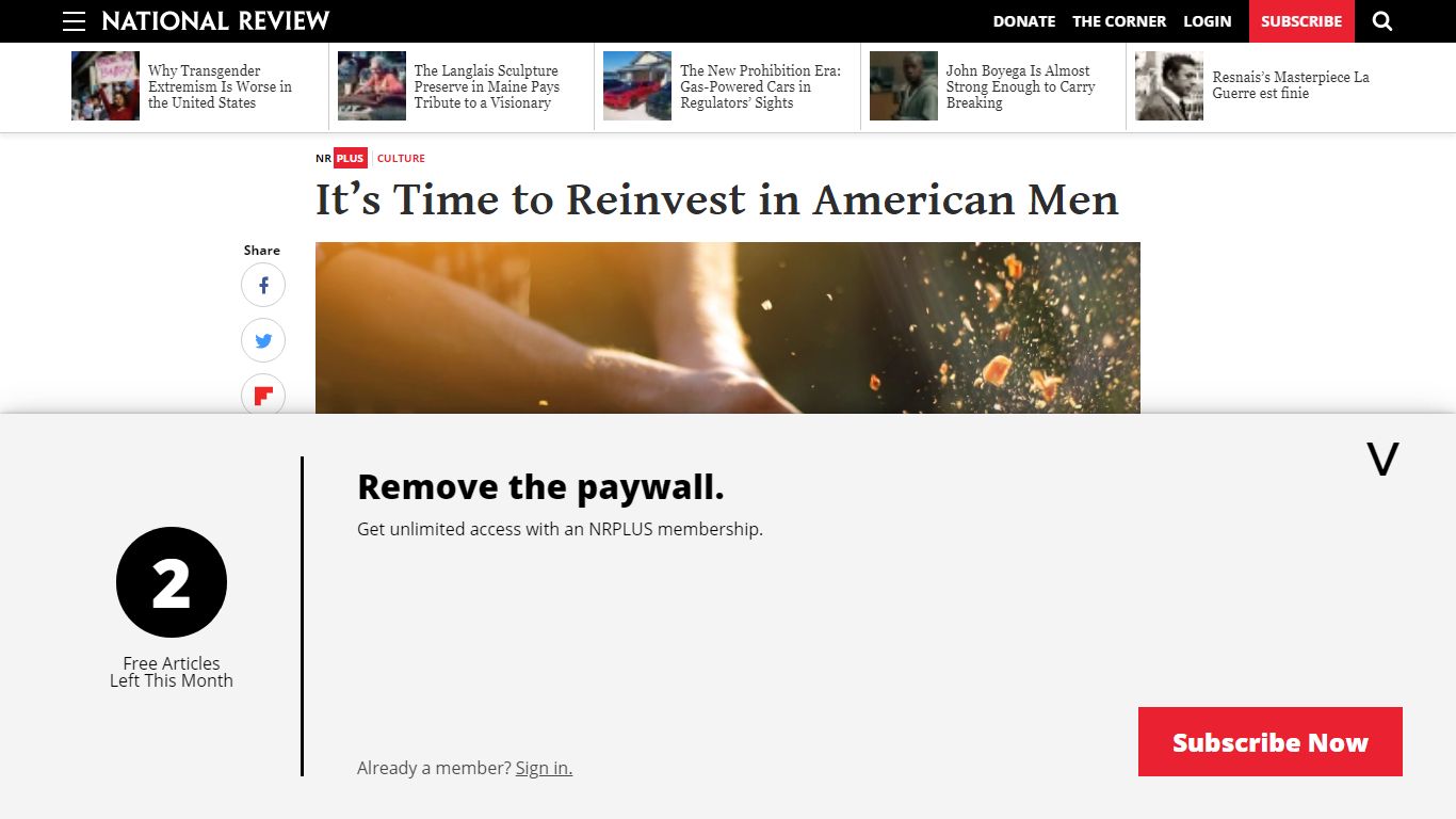 American Men: Time to Reinvest | National Review